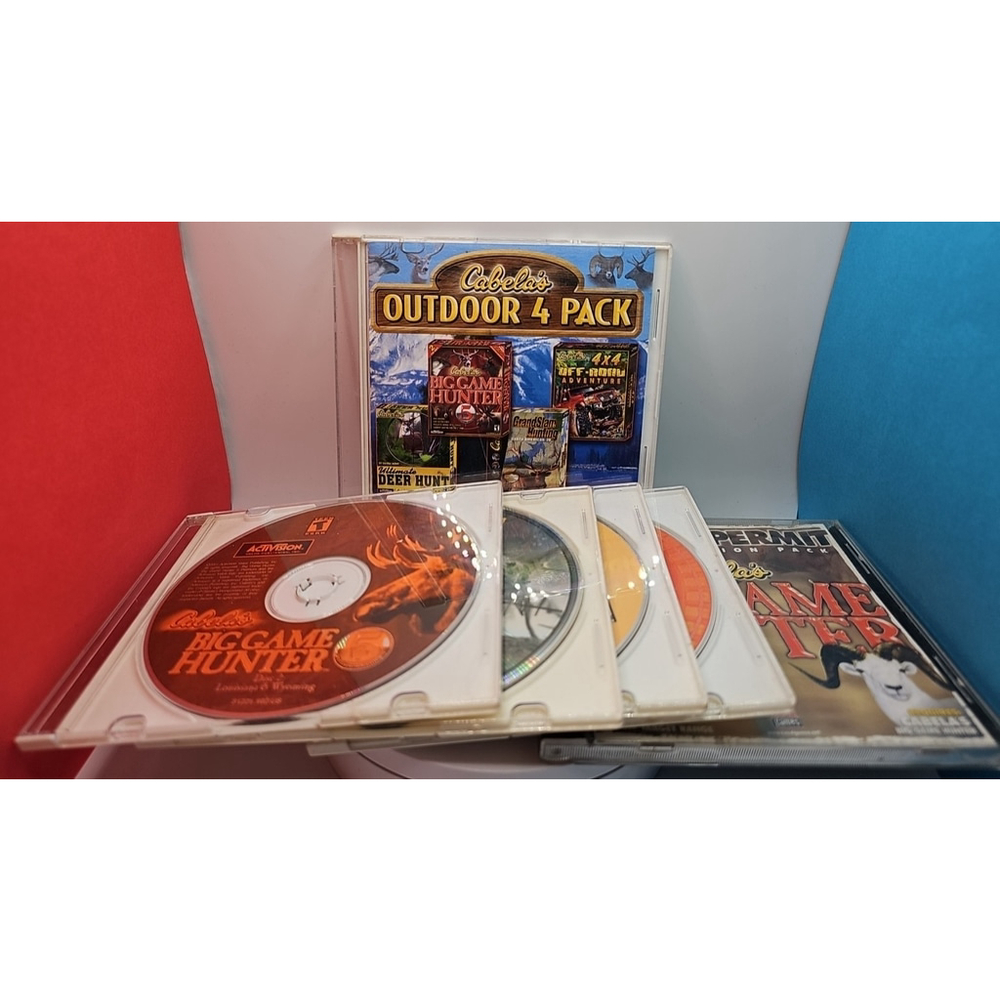 Cabela's Outdoor 4 Pack PC CD-Rom Discs & Manual + Bonus Expansion Pack
